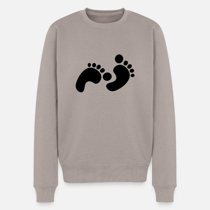 footprints - Pull Premium bio Homme - taupe