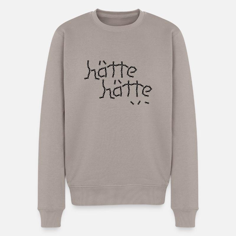 hätte hätte Fahrradkette - Männer Premium Bio Pullover - Taupe
