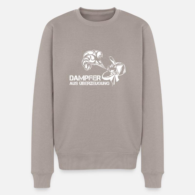 Dampfen! Dampfer! Steam! - Männer Premium Bio Pullover - Taupe