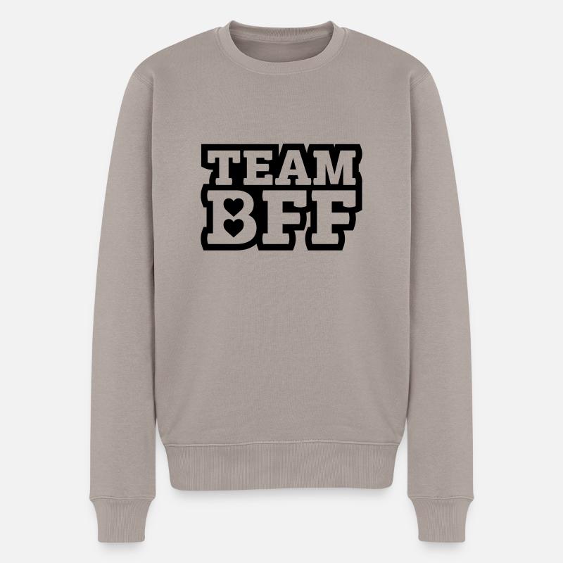 TEAM BFF - Männer Premium Bio Pullover - Taupe