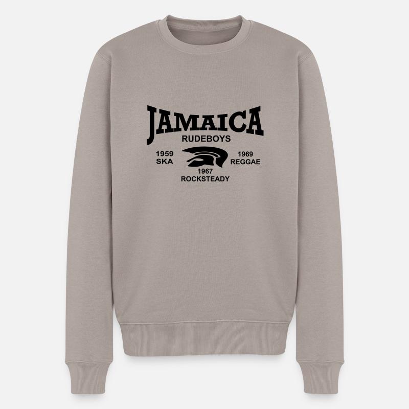 rudeboys jamaica trojan - Männer Premium Bio Pullover - Taupe
