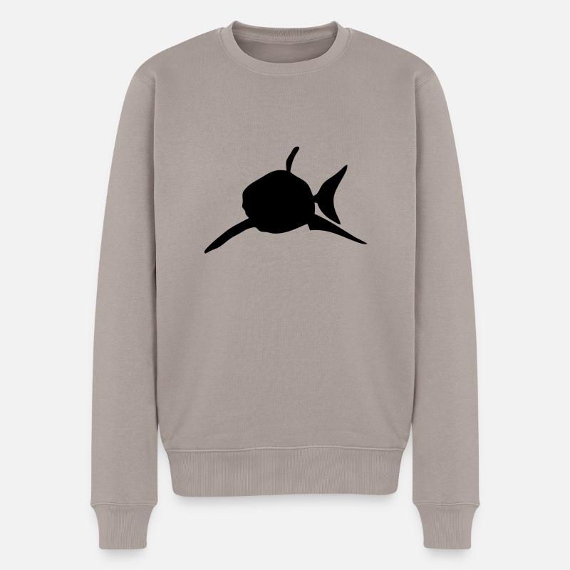 requin shark silhouette ombre shadow2 - Pull Premium bio Homme - taupe