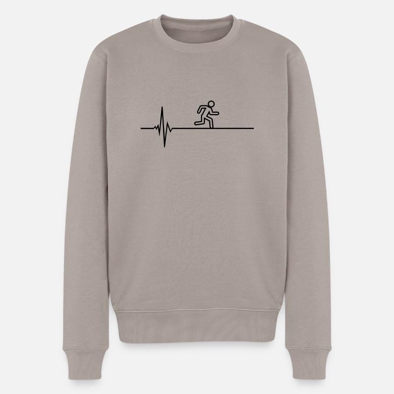 Läufer - Männer Premium Bio Pullover - Taupe