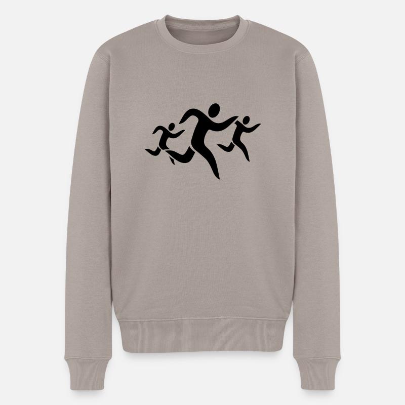 _running_f1 - Männer Premium Bio Pullover - Taupe