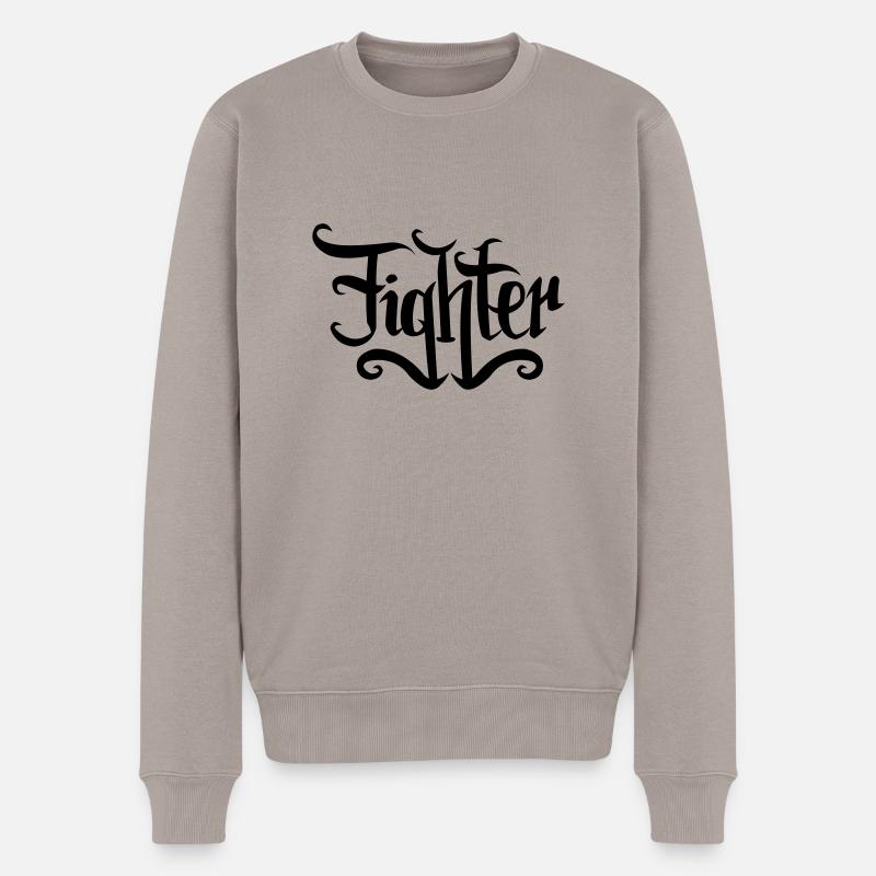 Fighter - Männer Premium Bio Pullover - Taupe