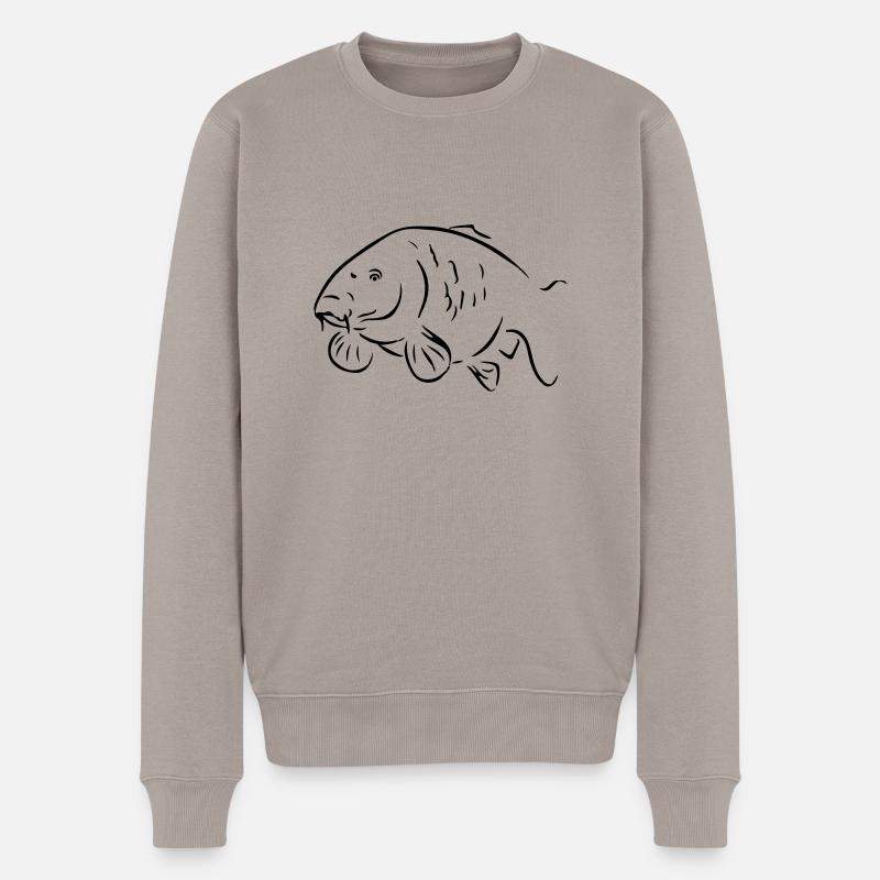 Karpfen - Männer Premium Bio Pullover - Taupe
