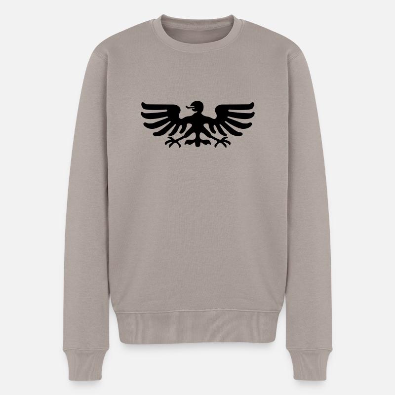 Adler Vogel Wappen Tier - Männer Premium Bio Pullover - Taupe