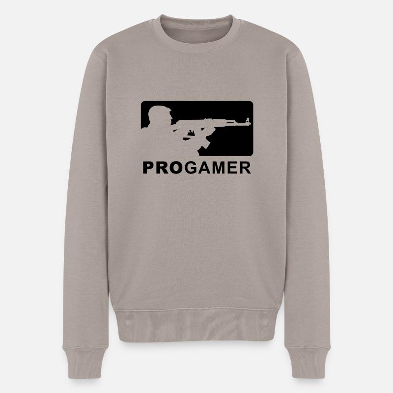 progamer - Männer Premium Bio Pullover - Taupe