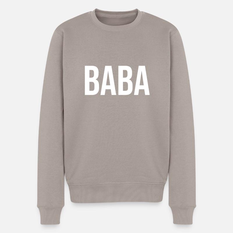 BABA weiss - Männer Premium Bio Pullover - Taupe