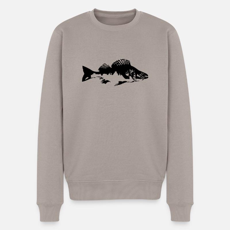 fish_barsch_gg1 - Männer Premium Bio Pullover - Taupe
