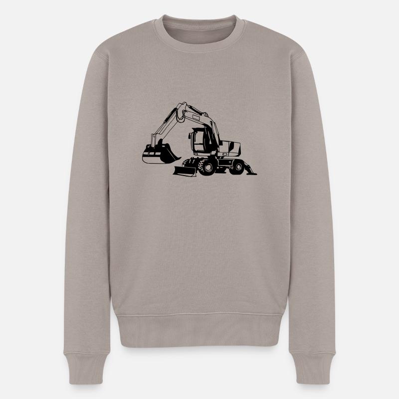Mobilbagger 1 - Männer Premium Bio Pullover - Taupe