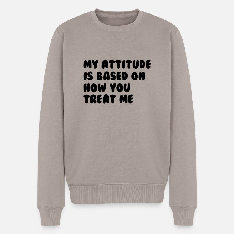 Attitude - Männer Premium Bio Pullover - Taupe
