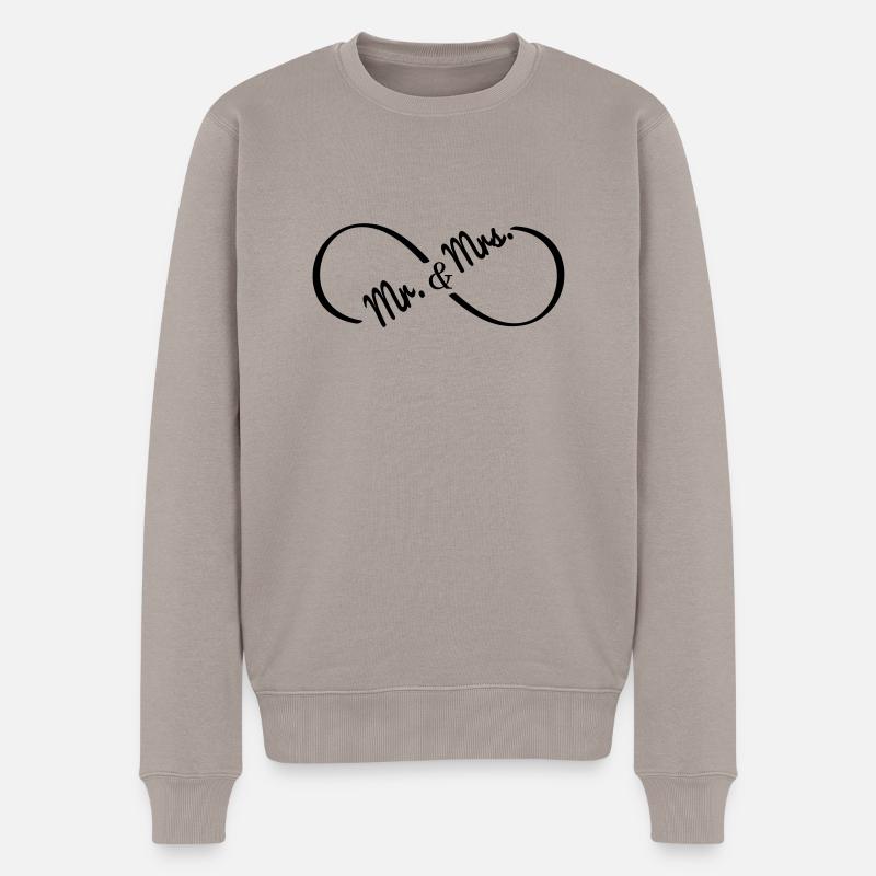 mr__mrs_round - Männer Premium Bio Pullover - Taupe