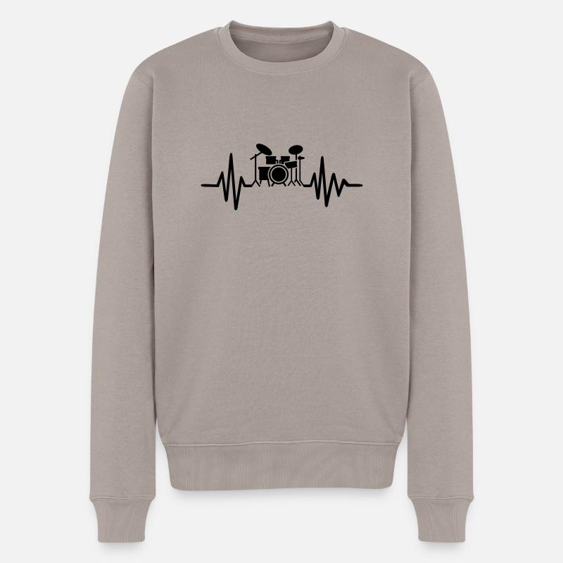 Schlagzeug - Männer Premium Bio Pullover - Taupe