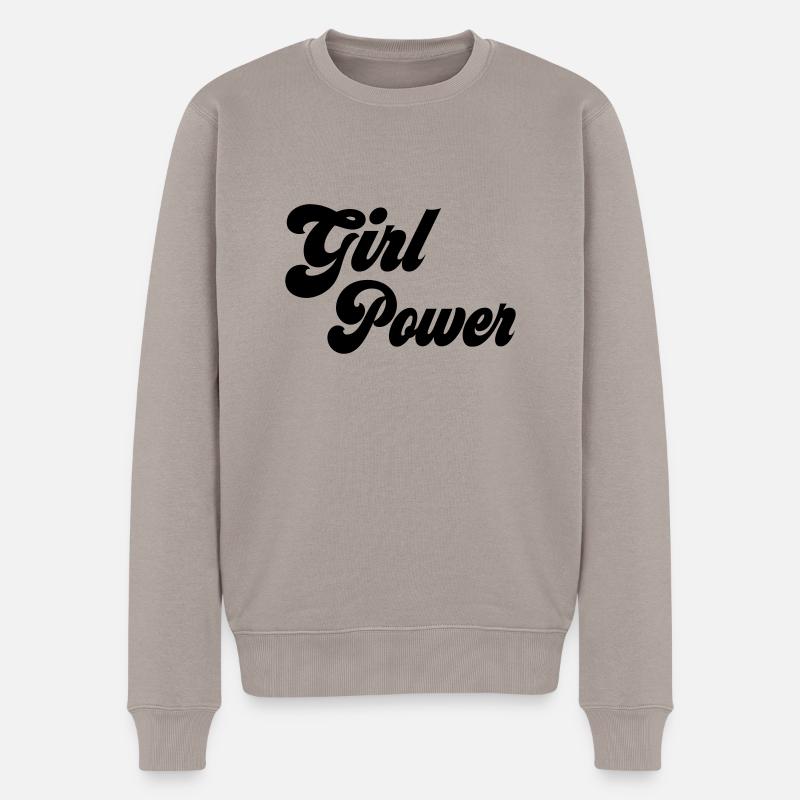 Girl Power - Männer Premium Bio Pullover - Taupe