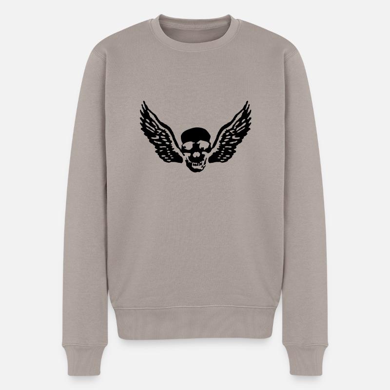 wingskull_092011_c_1c - Männer Premium Bio Pullover - Taupe