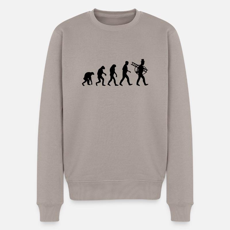 schornsteinfeger evolution - Männer Premium Bio Pullover - Taupe
