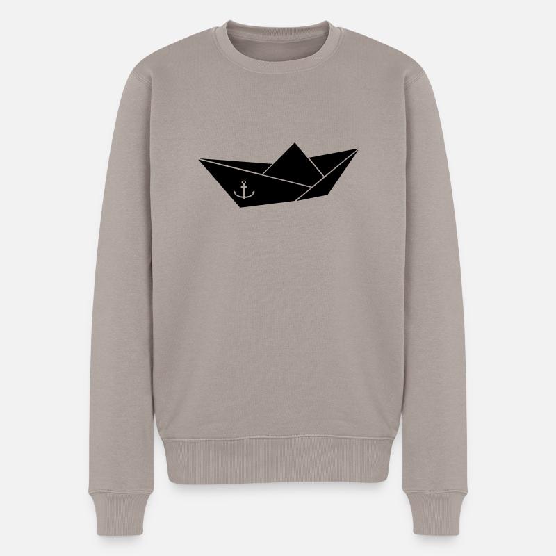 papierschiffchen - Männer Premium Bio Pullover - Taupe