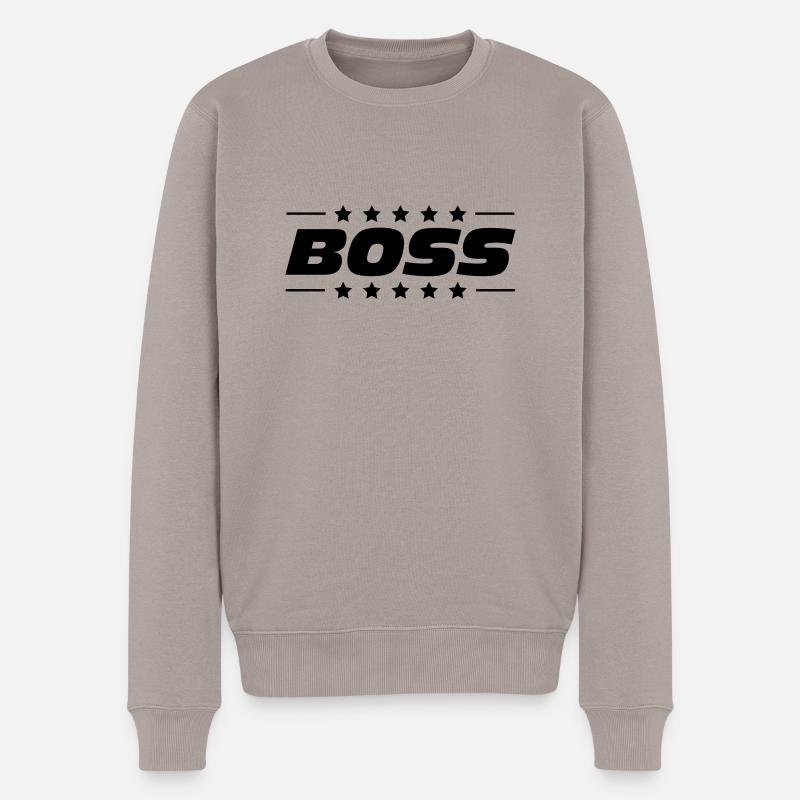 Boss - Männer Premium Bio Pullover - Taupe