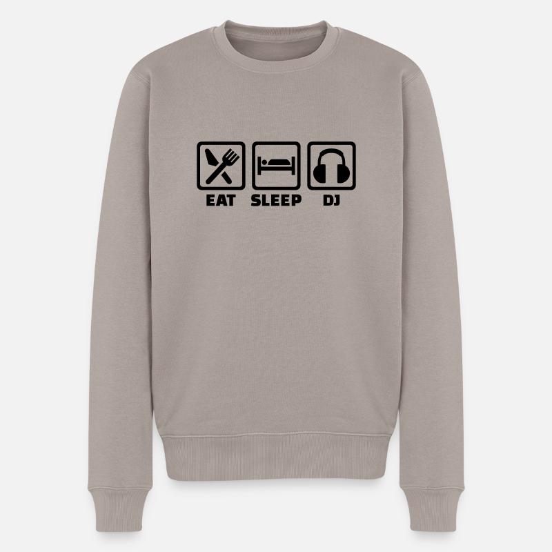 Eat sleep DJ - Pull Premium bio Homme - taupe