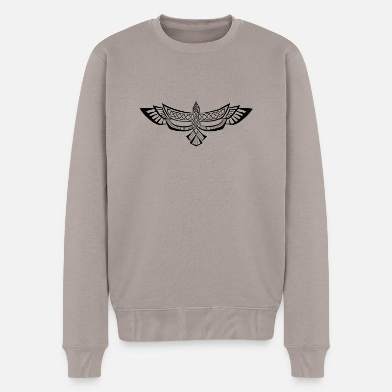 Keltischer Rabe - Männer Premium Bio Pullover - Taupe