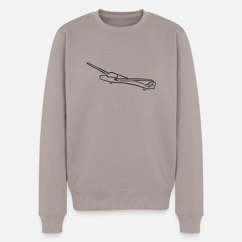 Segelflugzeug - Männer Premium Bio Pullover - Taupe
