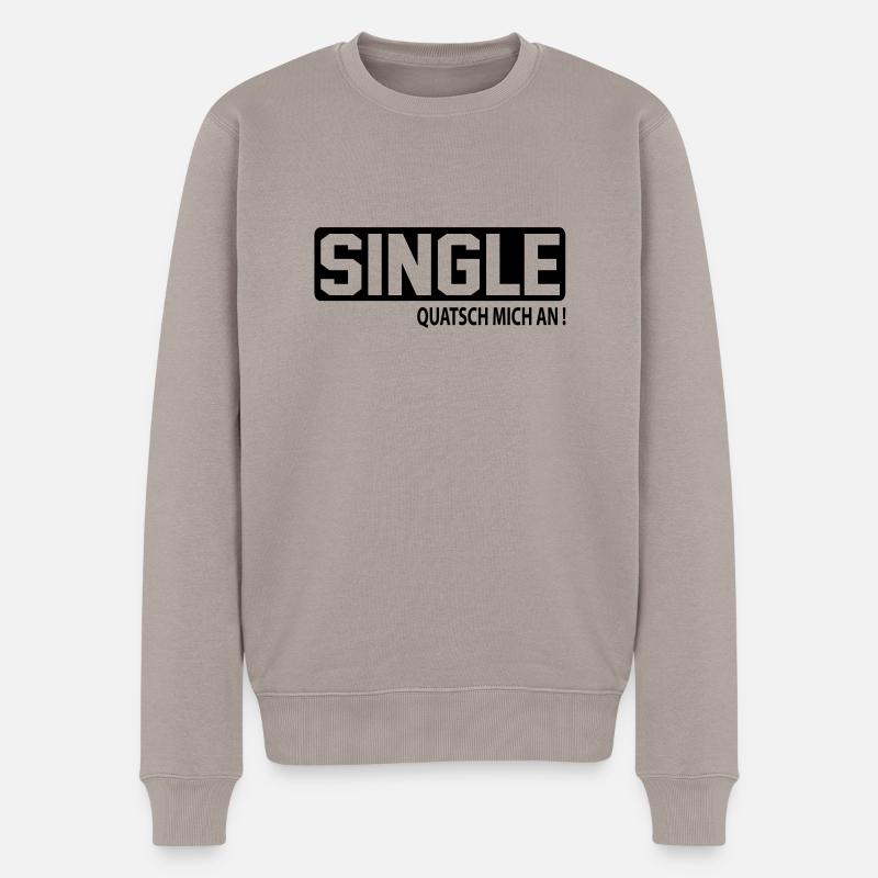 quatsch_single - Männer Premium Bio Pullover - Taupe