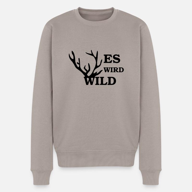 es wird wild - Männer Premium Bio Pullover - Taupe