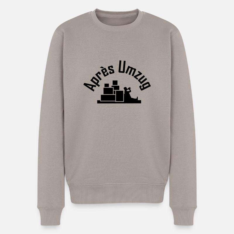 apres umzug - Männer Premium Bio Pullover - Taupe