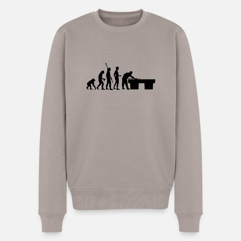 evolution_billard - Männer Premium Bio Pullover - Taupe