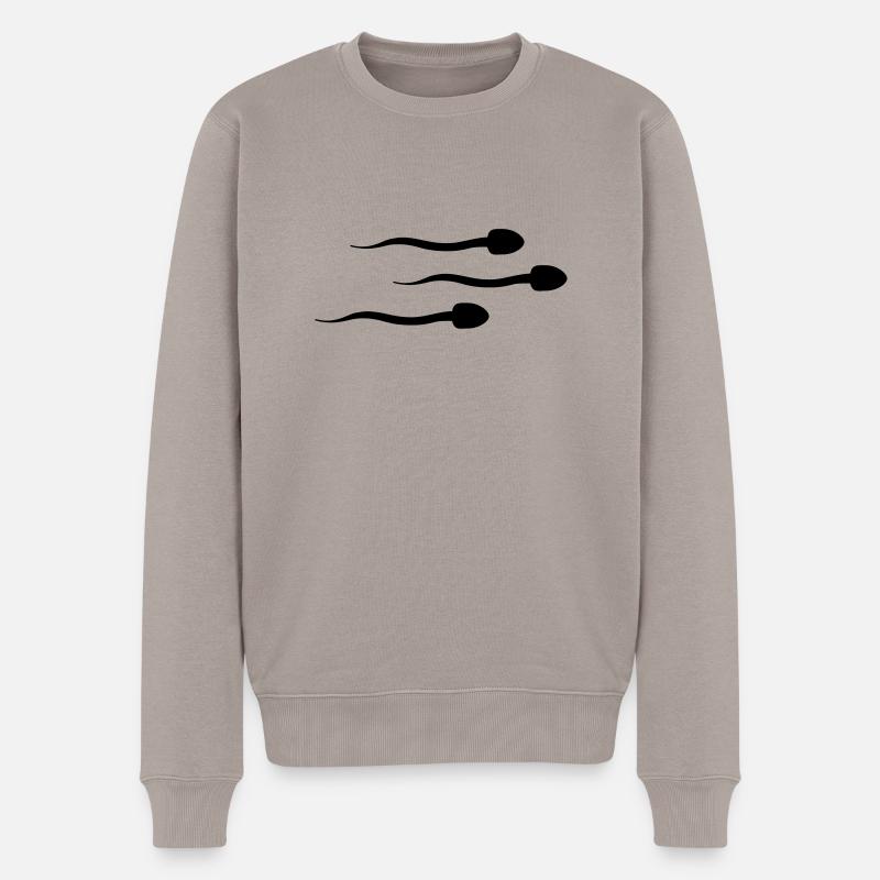 sperm__f1 - Männer Premium Bio Pullover - Taupe