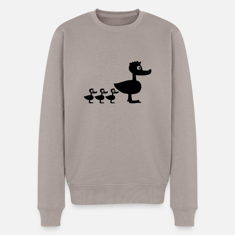 Duck Family - Männer Premium Bio Pullover - Taupe