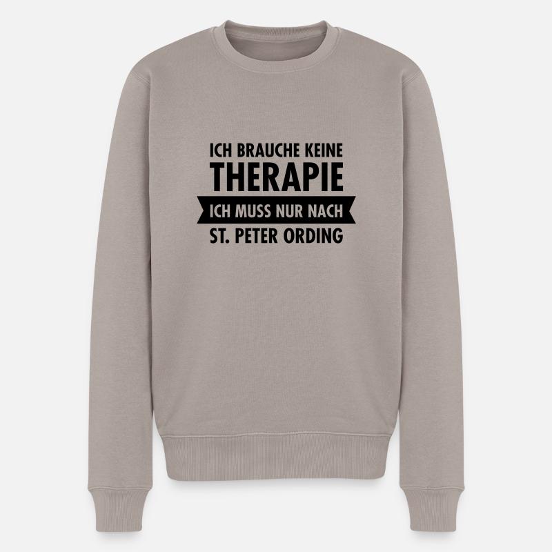 Therapie - St. Peter Ording - Männer Premium Bio Pullover - Taupe