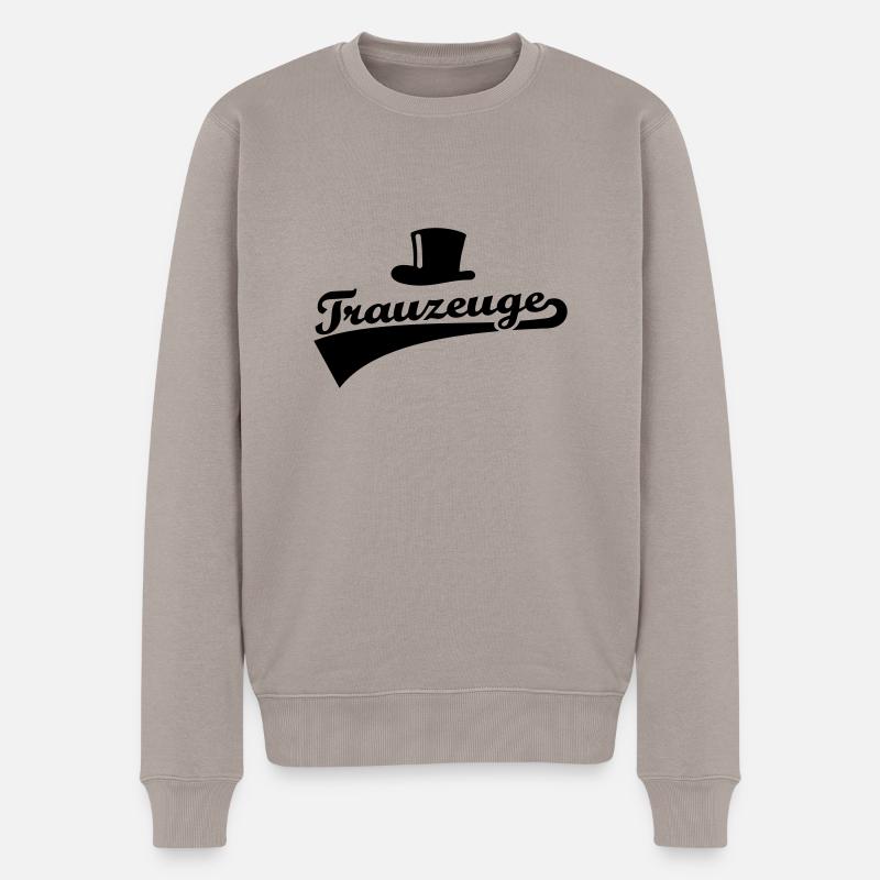 Trauzeuge - Männer Premium Bio Pullover - Taupe