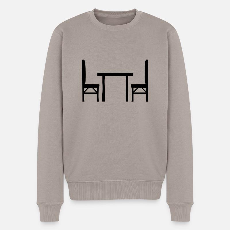 Table 2 chaises - Pull Premium bio Homme - taupe