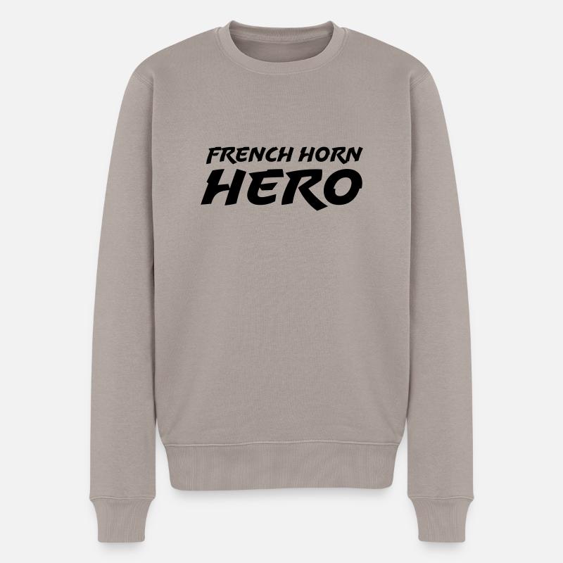 French horn hero - Pull Premium bio Homme - taupe