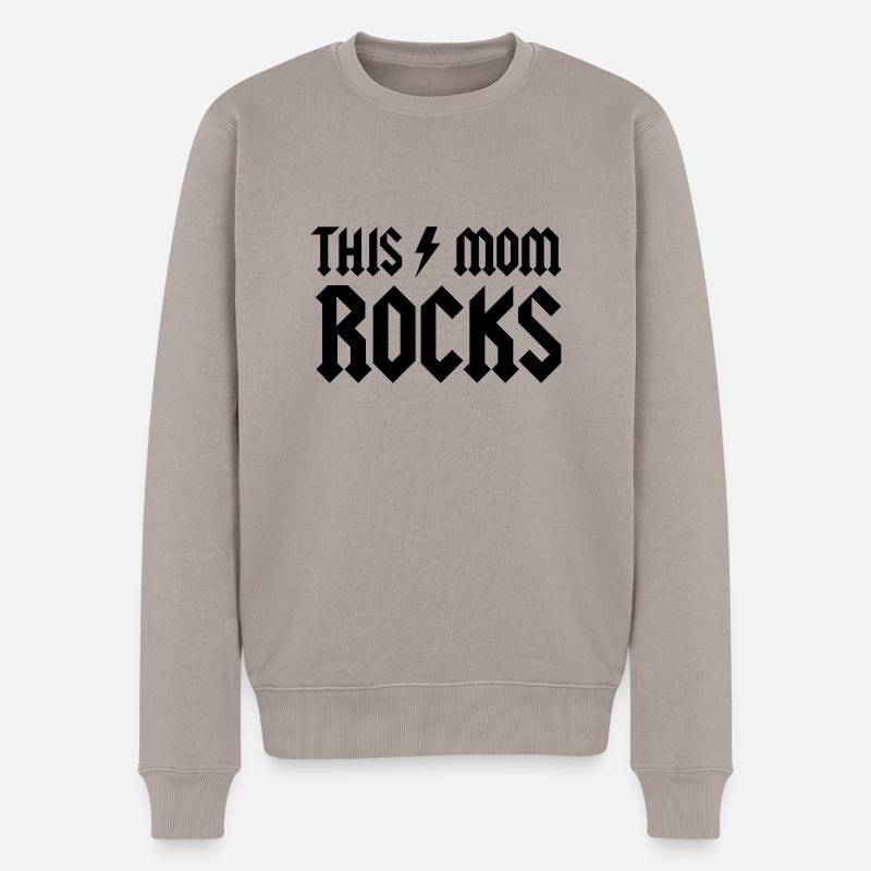 This Mom Rocks - Männer Premium Bio Pullover - Taupe