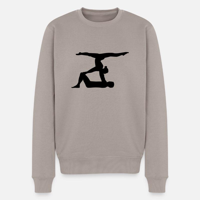 Akrobatik - Männer Premium Bio Pullover - Taupe