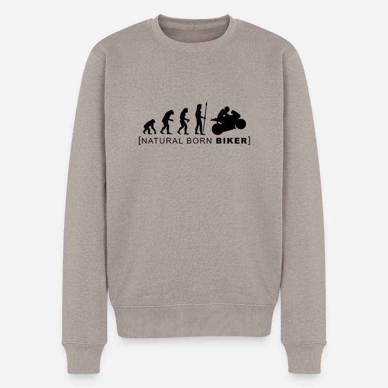 natural born biker - Männer Premium Bio Pullover - Taupe