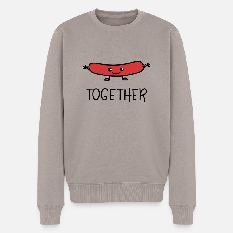 Better Together Partnerlook (Part2) Hot Dog - Männer Premium Bio Pullover - Taupe