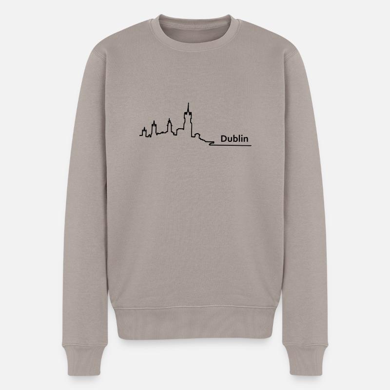 dublin skyline - Männer Premium Bio Pullover - Taupe