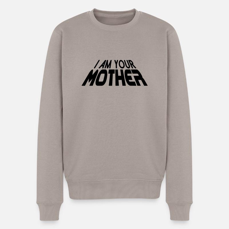I am your MOTHER 3D (1c) - Männer Premium Bio Pullover - Taupe