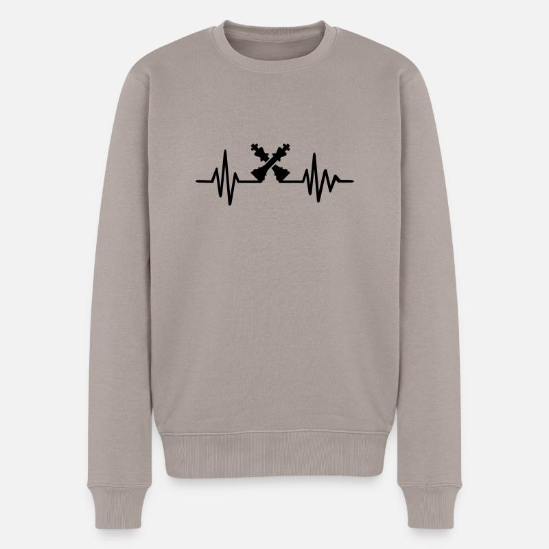 Schach - Männer Premium Bio Pullover - Taupe