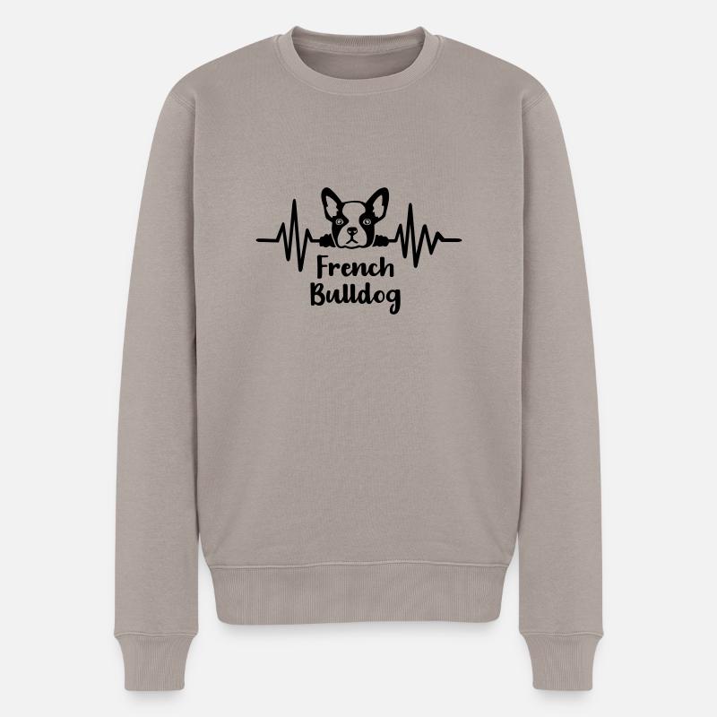 Français Bouledogue - Pull Premium bio Homme - taupe