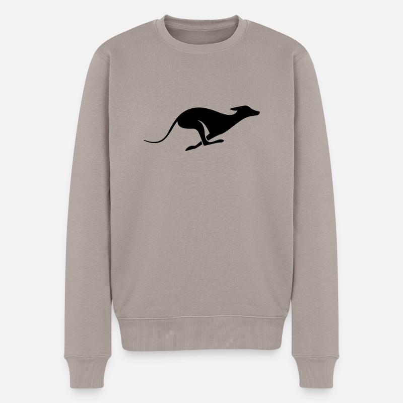 Windhund Silhouette – Lévrier, Greyhound Design - Pull Premium bio Homme - taupe