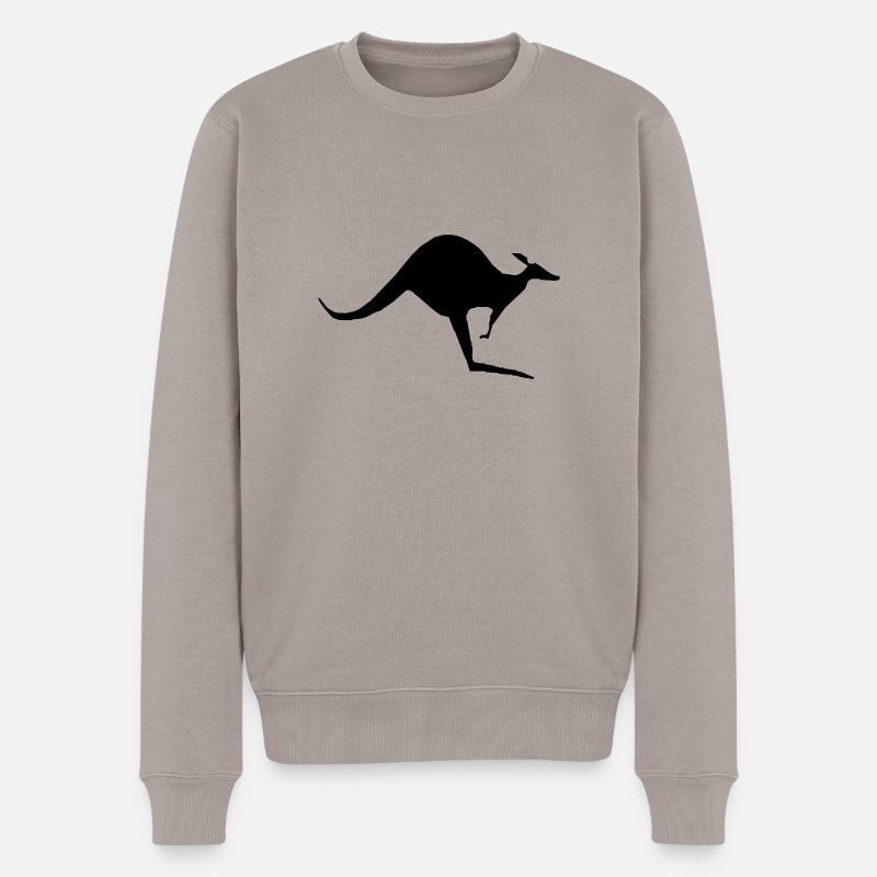 single kangaroo - Männer Premium Bio Pullover - Taupe