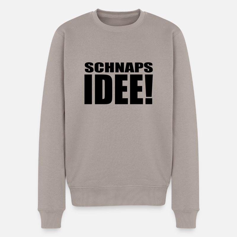 schnapsidee - Männer Premium Bio Pullover - Taupe
