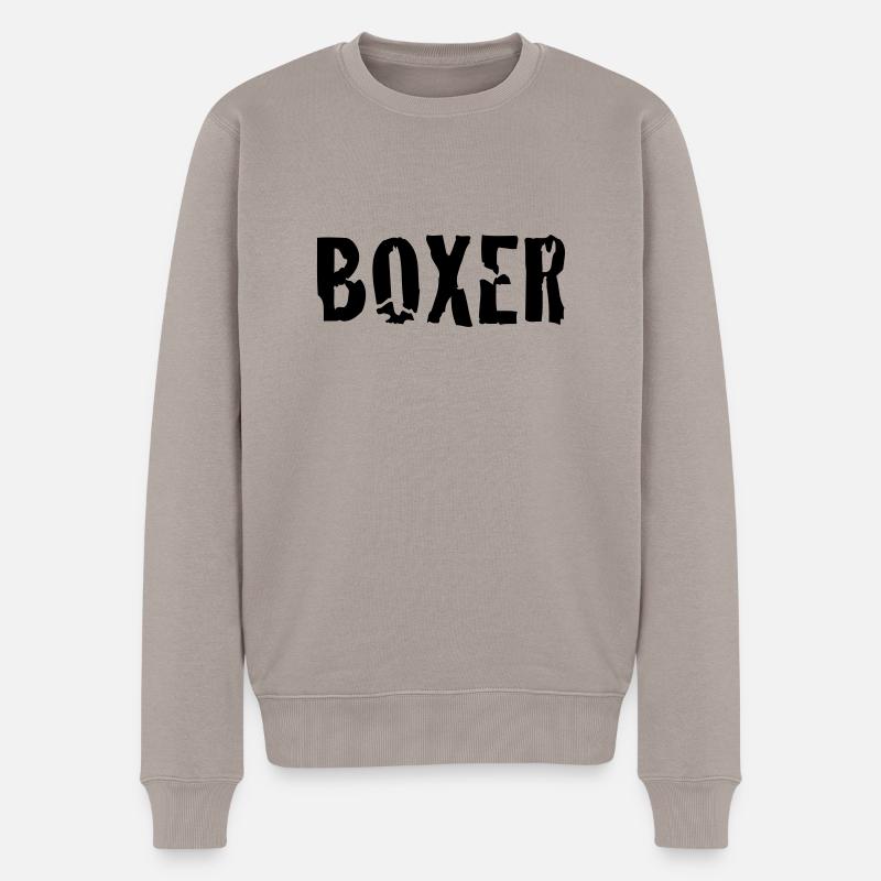 boxer - Männer Premium Bio Pullover - Taupe