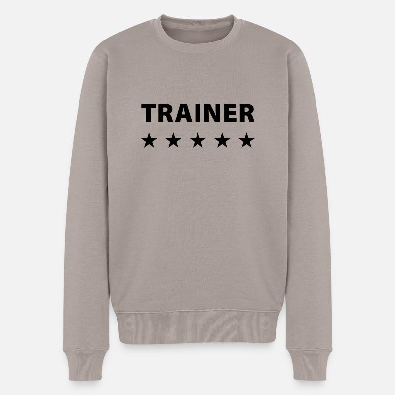 Trainer (dh) - Männer Premium Bio Pullover - Taupe