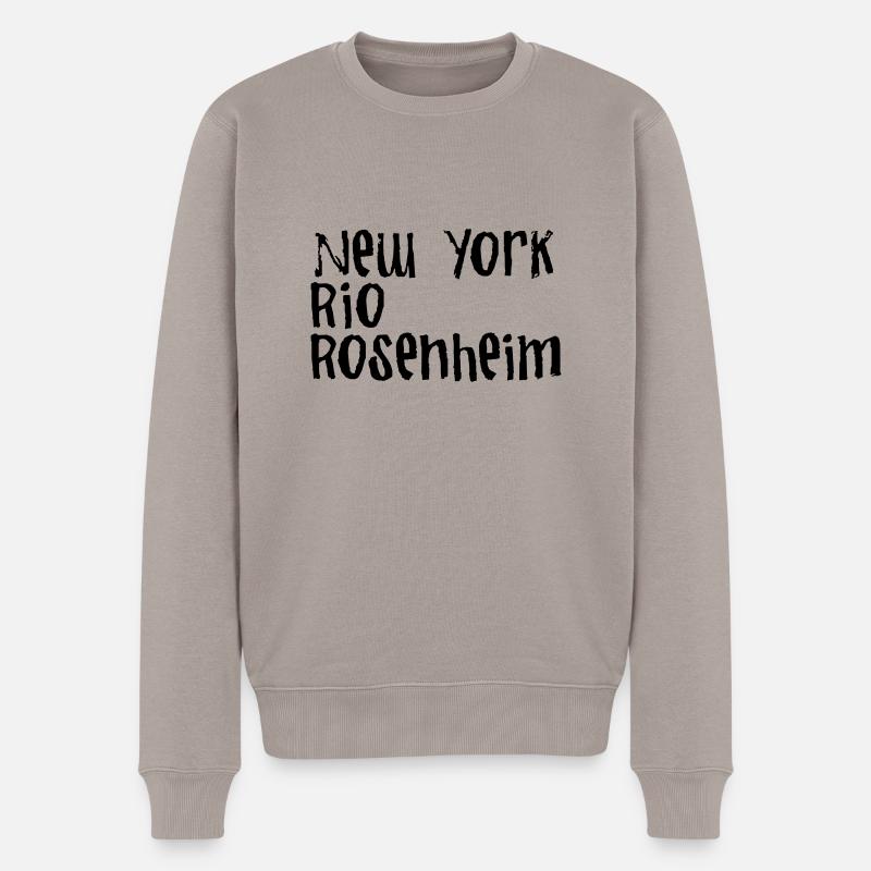 New York Rio Rosenheim - Männer Premium Bio Pullover - Taupe